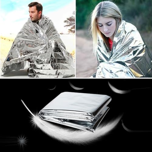 Pacote com 8 cobertores de emergência Mylar, kit de sobrevivência refletivo para caminhadas, acampam