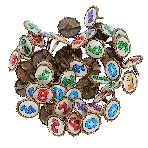 Gogogmee 100pcs Mini Two-Leg Brads for Crafts DIY Paper Decor Flat Head Paper Fasteners