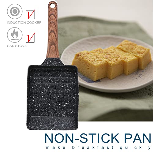 Foto von Bobikuke Tamagoyaki Pfanne, Japanische Omelette Eierpfanne Nonstick Aluminium Rechteckig Kleine Pfanne, für Gasherd und Induktionsherd (Schwarz)
