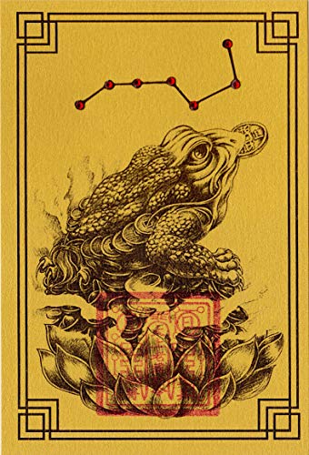 金運アップ 「黄金蝦蟇財神護符」 風水 開運グッズ お守り 大口でドンドン大金を呑み込む財運神の 強力な護符 （特殊黄金紙本：はがきサイズ）
