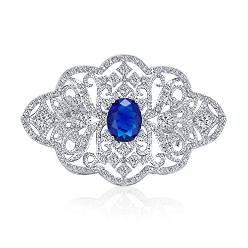 Big Vintage Estate Jewelry Simulated Royal Blue Sapphire AAA CZ