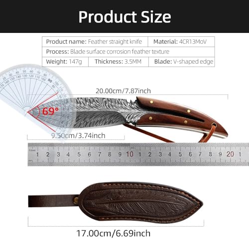 Image of Professional Knife Hand Boning Knife with Sheath Viking Style, High Carbon Steel Japanese Chef Knife Cleaver Knife for Kitchen
