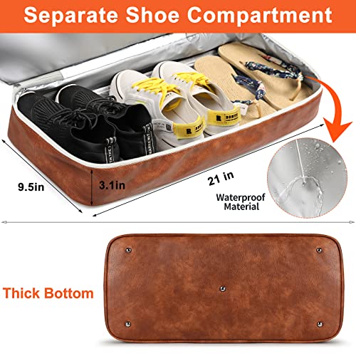 IBFUN Weekender Bags for Women, 21" Weekender Travel Bag, Travel Duffle Bag with Shoe Compartment Carry on Overnight Duffel Bag for Weekend Travel Business Trip, 3PCS4