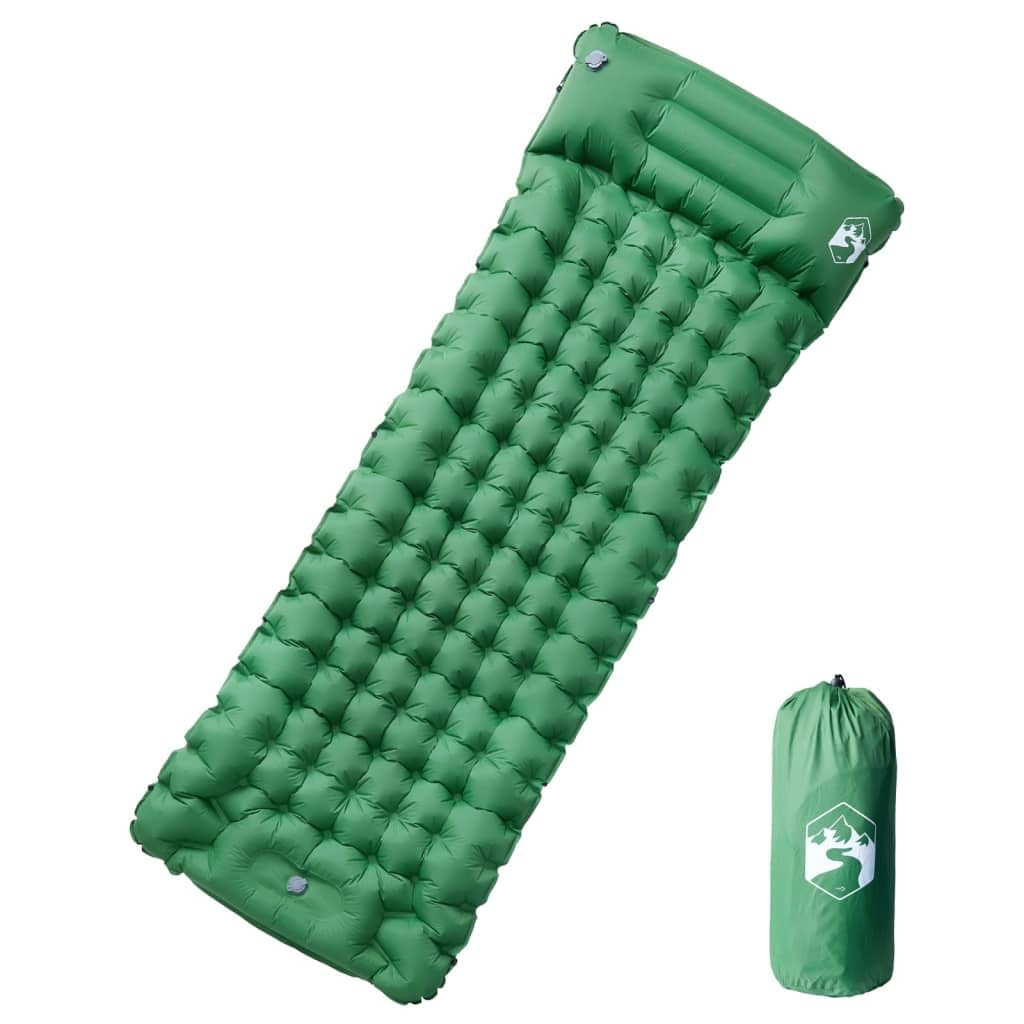 Homgoday Selbstaufblasende Camping-Matratze, integriertes Kissen, grün, Matratze für Bettrahmen, Matratze für Schlafsofa