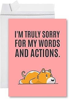 Andaz Press Funny I'm Sorry Jumbo Card I'm Truly Sorry 8.5 x 11 inch Blank I'm Sorry Greeting Card with Envelope Big Apology Card for Wife Husband Boyfriend Girlfriend Friend 1-Pack