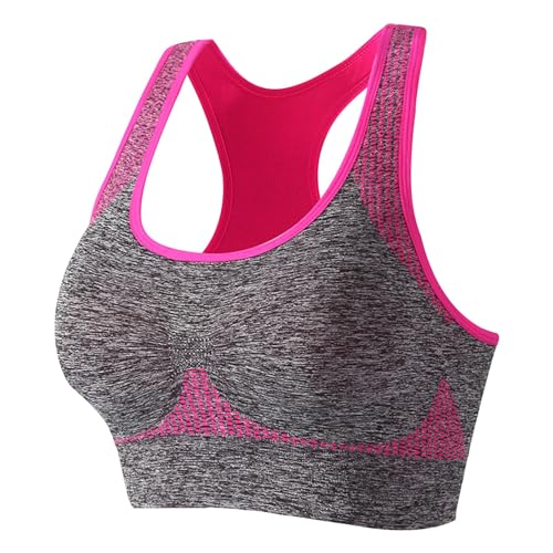 Genérico Sujetadores Pack Sujetadores Deportivos Mujer Yoga Sujetadores Deportivos para Mujer, Paquete múltiple, Sujetador Acolchado de Soporte Medio para Tops Deportivos Mujer Top (Hot Pink, L)
