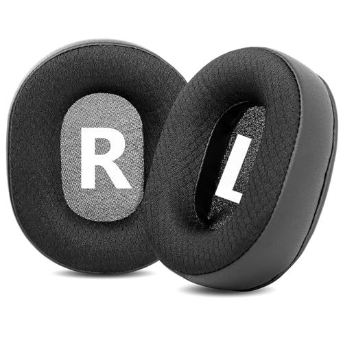 TaiZiChangQin E9 E8 Cuscinetti auricolari di ricambio compatibili con Mixcder E9 E 9 E8 E 8 cuscinetti auricolari auricolari in tessuto a rete memory foam nero fai da te