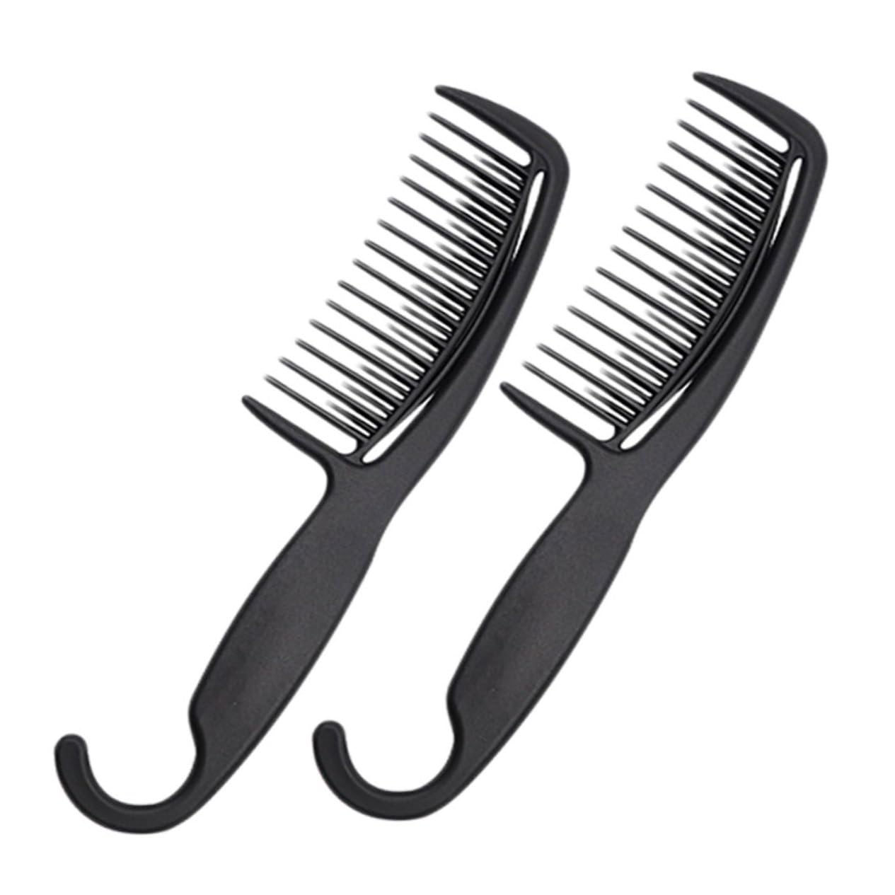 minkissy Hair Comb 2 Pcs Carbon Fiber Comb Black Comb Hanging Comb Household Comb Household Hook Black Haircut Comb