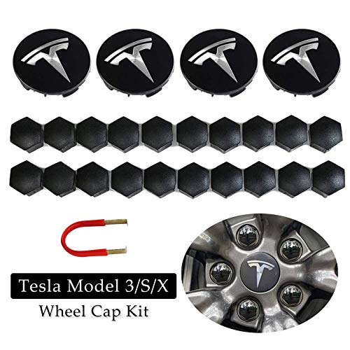 Tapacubos Centrales Negros Para Corvette Z06 C5 2000-2004 - Pack De 2, Con Logo De Bandera Cruzada Chevrolet