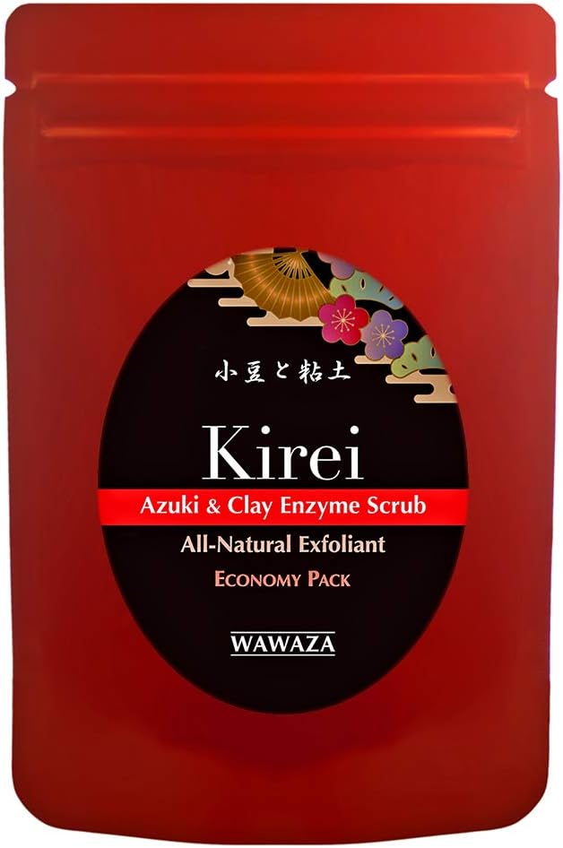 Kirei Azuki and Clay Enzyme Facial Exfoliant 70g Economy Pack : Natural, Gentle, Additive-Free, Microbead-Free