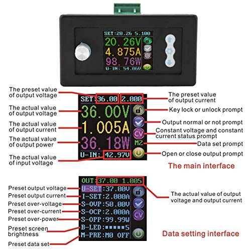 Módulo Power Buck, Módulo Abaixador Numérico Ajustável para Abaixar o Controle Fonte de Alimentação