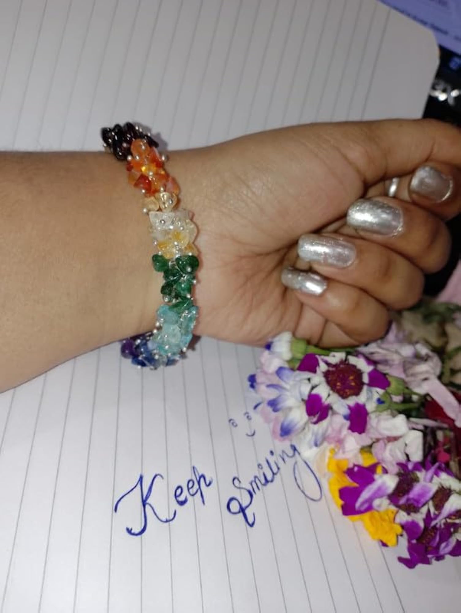 Beautiful Chip Bracelet with 7 Multicolor Clasp, Unisex Gift