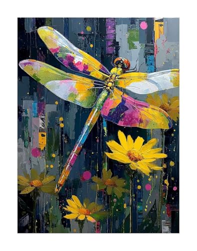 insecto Pintura Diamante Adultos Kit Completo - flor 5D Diamond Painting con Dibujos y Punto de Cruz, Cuadros de Diamantes para Manualidades y Decoración de Pared 40x50cm KSWF160