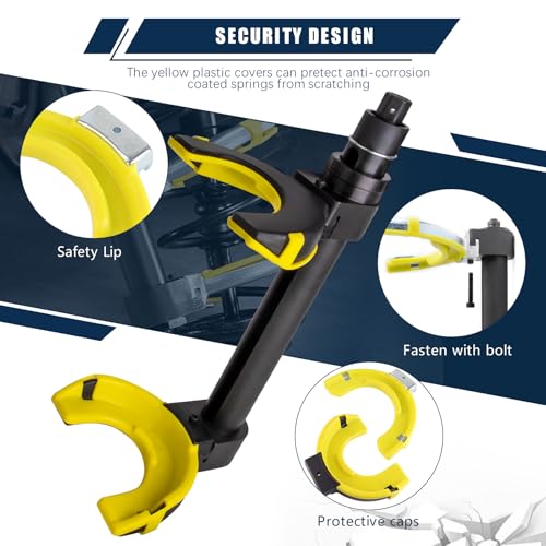 Image of Spring Compressor Tool Macpherson Interchangeable Fork Strut Coil Extractor Tool Set with Safety Guard (Overload Protection Device) Allow The Use of Impact Wrenches