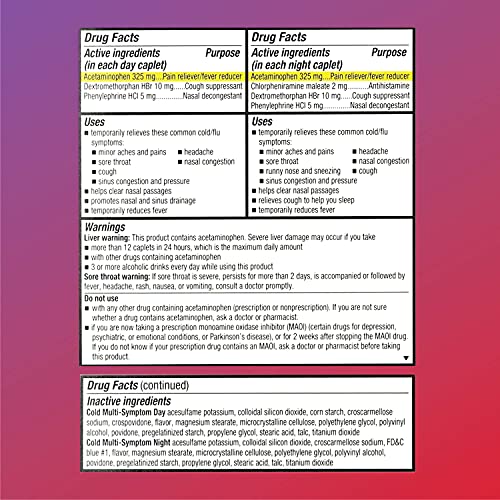 Quality Choice Day & Night Cold Max Multi-Symptom, Cold & Flu Medicine, Pain Reliever, Fever Reducer, Cough Suppressant, Nasal Decongestant, 24 Hour Relief Cool Taste Caplets #TOP2