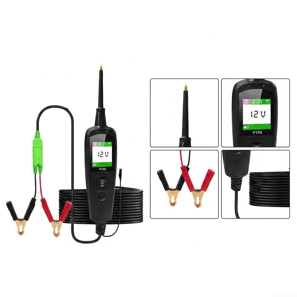 P100 - Comprobador de circuitos para coche (6 – 30 V, pantalla LCD, para