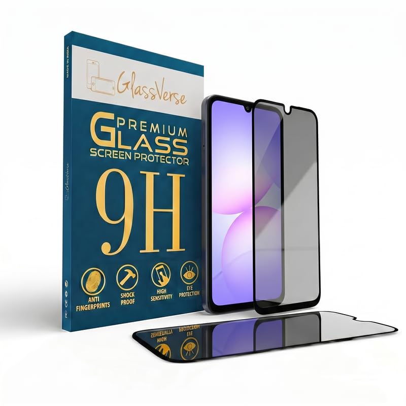 Image of GlassVerse Ultra Privacy Tempered Glass For Samsung Galaxy F70e 5G (PACK OF 1) with Free Installation Kit. Edge To Edge. (In-Screen FingerPrint Lock will not work with the Privacy Guard) - 6.7 inch