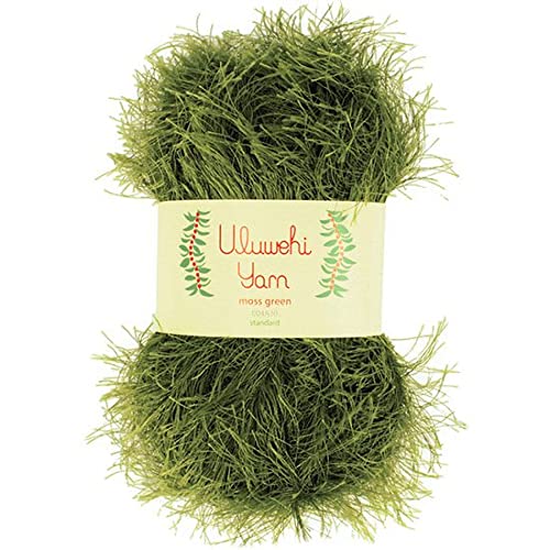 ウルベヒヤーン 50ｇ アイラッシュヤーン フラダンス用クロシェットレイやシュシュ作りに最適【ハワイアン・カラー】 モスグリーン [uysd-004A30］のサムネイル