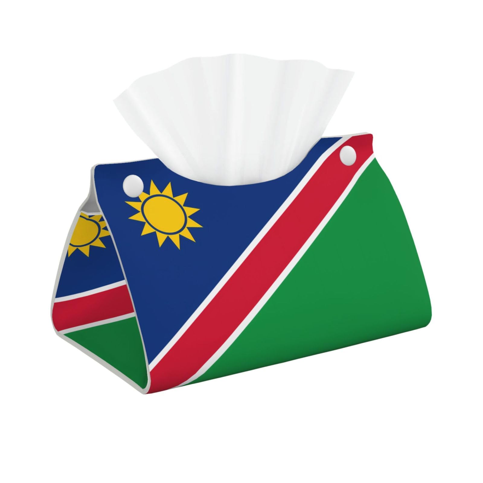 Flag of Nicaragua Print Long Tissue Box Cover Holder â€ Foldable Leather Organizer for Vanity, Nightstand, Desk & Bathroom
