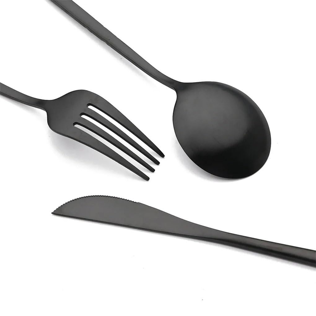 30Pcs Matt Schwarz Besteck Set Edelstahl Messer Gabel Löffel Geschirr Besteck Küche Geschirr Set Party Hotel Versorgung
