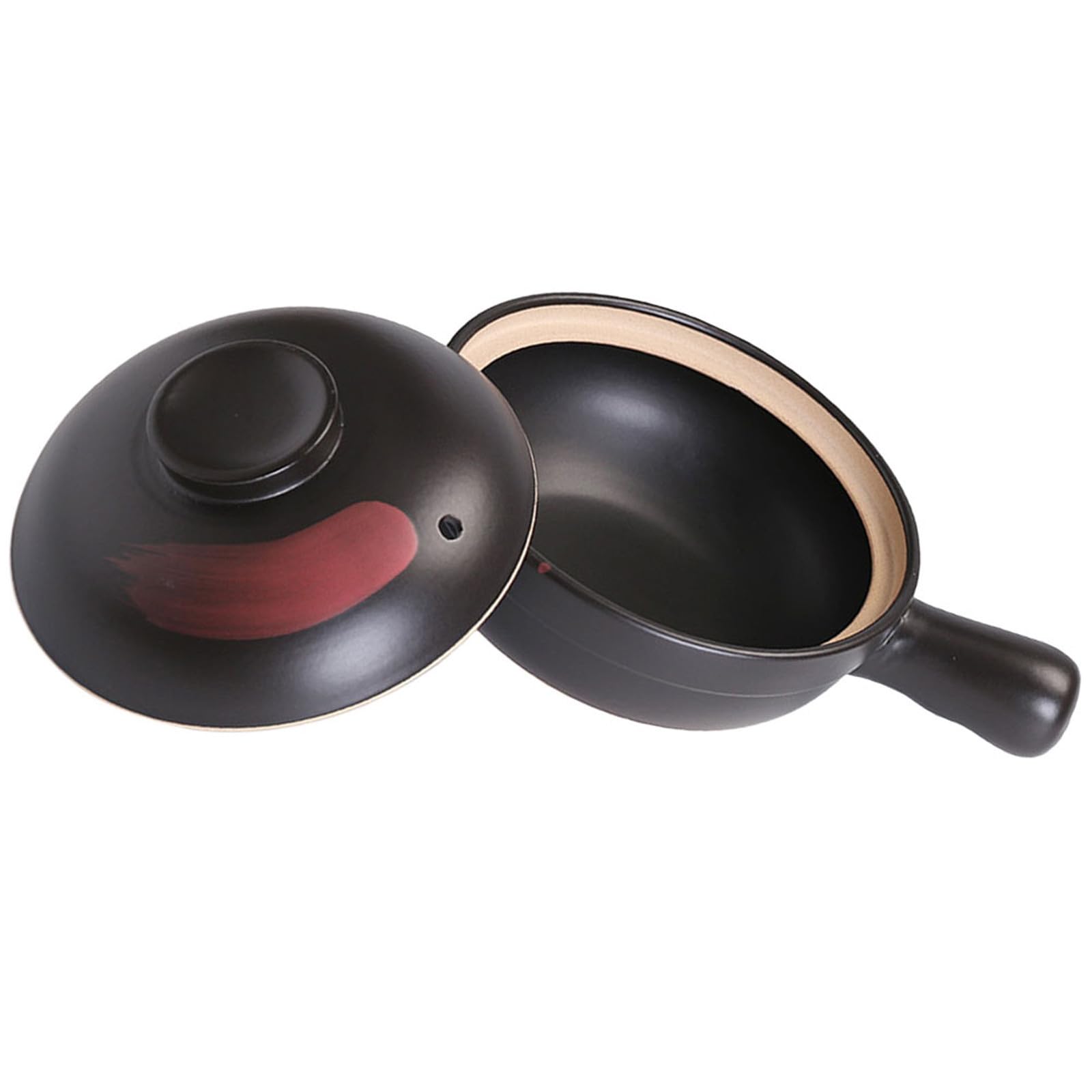 Pentola in Argilla per Stufato e Zuppa Superficie Liscia, Facile da Pulire, Design Semplice e Creativo, per Uso Quotidiano e Feste Alimentari