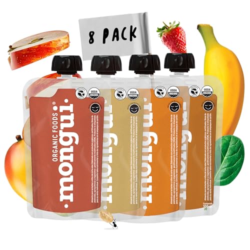 Accesorios De Alimentación, Kitchen Pure Natural Bebe Papilla Orgánica Tropi-Berry Mix - 8 Pack (100g c/u) | 2 Manzana Plátano Mango, 2 Manzana Mango Espinaca, 2 Manzana Plátano Fresa, 2...