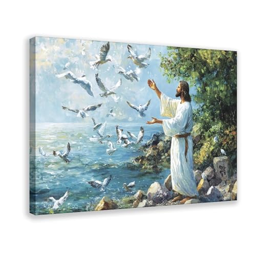 JDBeehpy Forest Lakeside Landscape Jesus Reaching out to Touch the