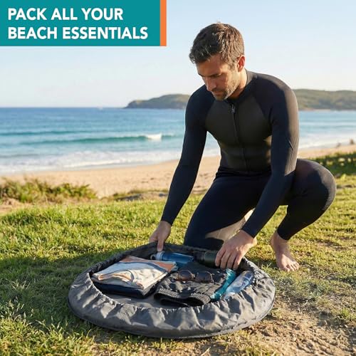 SUN CUBE Alfombra para cambiarse de traje de neopreno impermeable, bolsa seca para surf, 30", antipérdidas miniatura 5