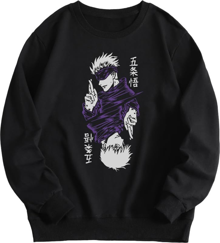 Image of Jujutsu Kaisen Sweatshirt Hoodie Men Women boy Girl Casual Stylish Black Lavender 399 499 Under