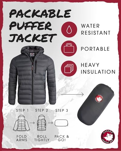 CANADA WEATHER GEAR Mens' Puffer Jacket - Lightweight Packable Bubble Coat, Water Resistant Outerwear Jackets for Men (M-XXL)2