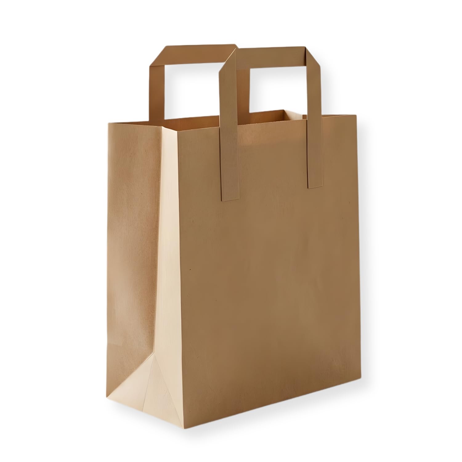 25 White SOS Paper Food Storage Bags with Flat External Handle – Premium Paper Carry Bags for Food Storage, Takeaway & Catering – Small 7" x 8.5" x 3"