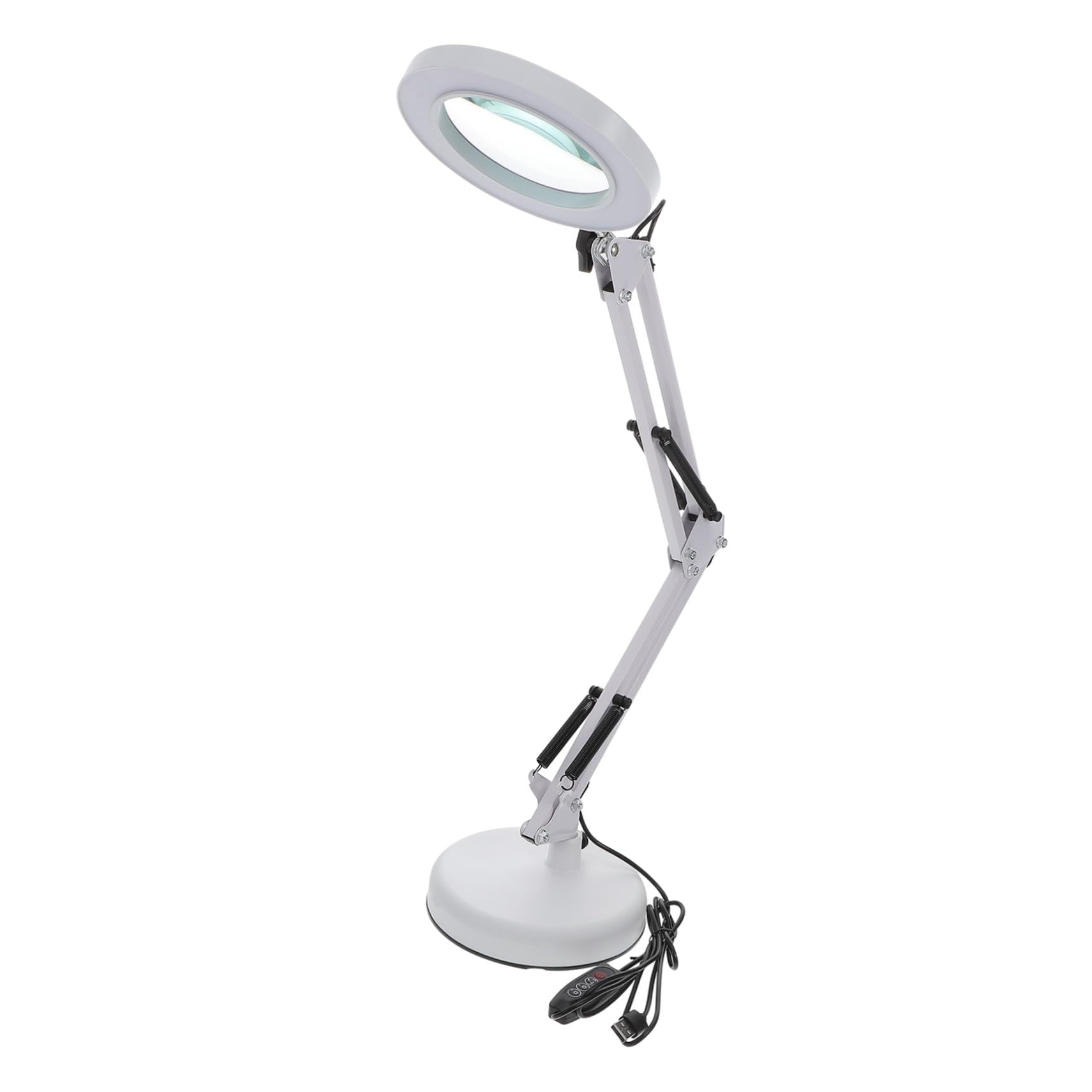 Gatuida Lámpara de Aumento LED Lupa 5x, Brazo Ajustable 3 Articulaciones, Luz Fría USB y Soporte para Escritorio, Fácil de Transportar y Usar