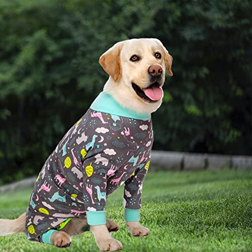 Image of kzrfojy Dog Recovery Suit for Dogs After Surgery Female Male Medium Large Dog Neuter Spay Onesie for Shedding Prevent Licking Surgical Wound Dog Cone Alternative Giraffe