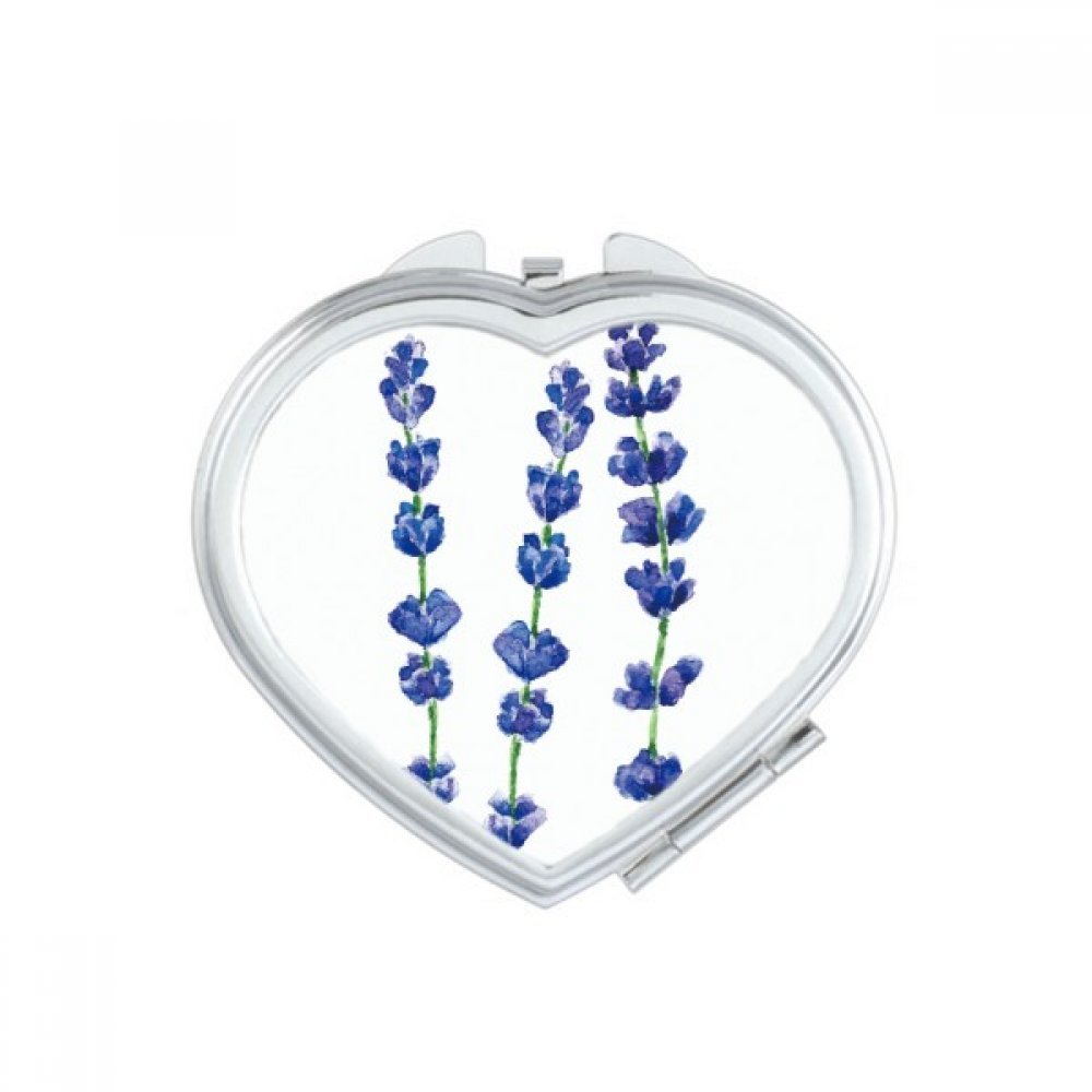 Miroir de poche coeur bleu lavande mignon pour retouches maquillage nomades