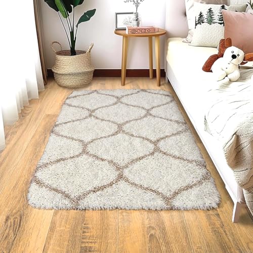 Image of 3x5 feet Soft Area Rug for Living Room and Bedroom, Modern Indoor Floor Carpet with Non-Slip Backing, Comfortable Decorative Home Decor Rug, Easy Clean & Durable- (Ivory M, Rectangular)