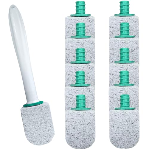 Scettar Piedra Pomez para Limpieza WC 10 Recambios de Piedra Pomez con Asas Extendidas para Baño, Aseos, Cocina, Piscinas, Manchas Profundas (Gris)