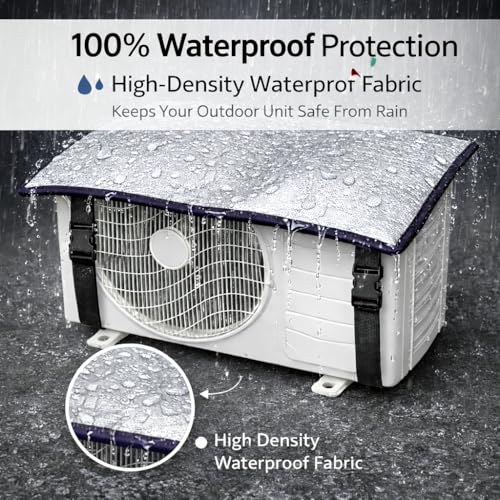 Image of Ac Outdoor Unit Cover for 1.5 Ton Split AC - 18MM Triple Layer Heat & Waterproof Protection | Heavy Duty Reflective Sun Shield Top Cover | Prevents Overheating, Rust & Rain Damage (36x24 Inch)