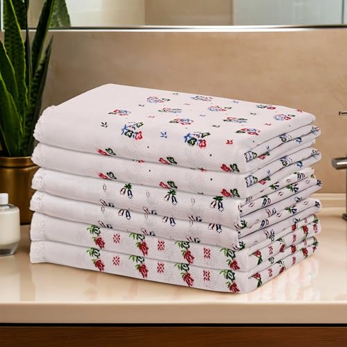 Image of Kuber Industries Pack of 6 Cotton Bath Towel for Women | Super Soft Swimming & Bathing Towel | 30x60 Inch | Travel Cotton Towel & Gamcha | Assorted