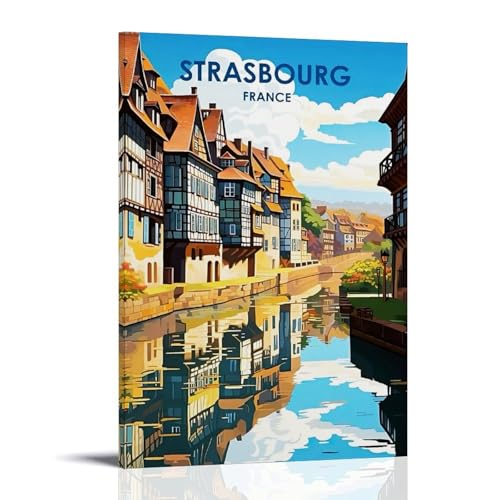 Impression sur toile œuvre d'art esthétique Strasbourg poster