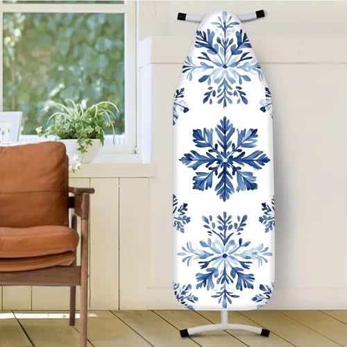 Image of Nuxovilar Blue Snowflake Ironing Board Cover 15x54 Inches Polyester