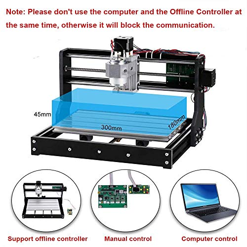 CNC 3018 Pro GRBL Control DIY Mini CNC Machine with Offline Controller, 3 Axis PCB Milling Machine, Wood Router Engraver, with ER11 and 5mm Extension Rod - Thumbnail 3