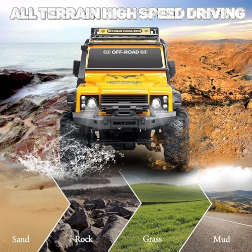 Image of Remote Control Off-Road Truck Remote Control Car Remote Control Car Full Proportional 1 /10 2.4GHz 4WD 15km /h Climbing Car RTR Toy for Kids Boys,Multicolor
