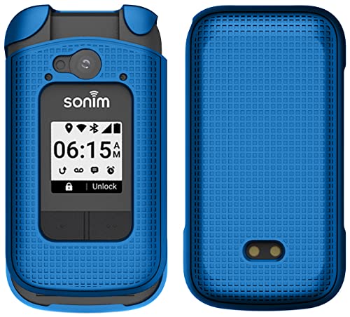Nakedcellphone XP3PLUS-GRID-BLUE Series Compatible With Sonim Xp3 Plus Flip Phone Case thumb #1