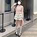 RILGOU Harajuku Gothic Lolita Kawaii Fashion Casual Style Elastic Waisted Soft Vintage Lace Trim Layered Tiered Skirt L Off-White