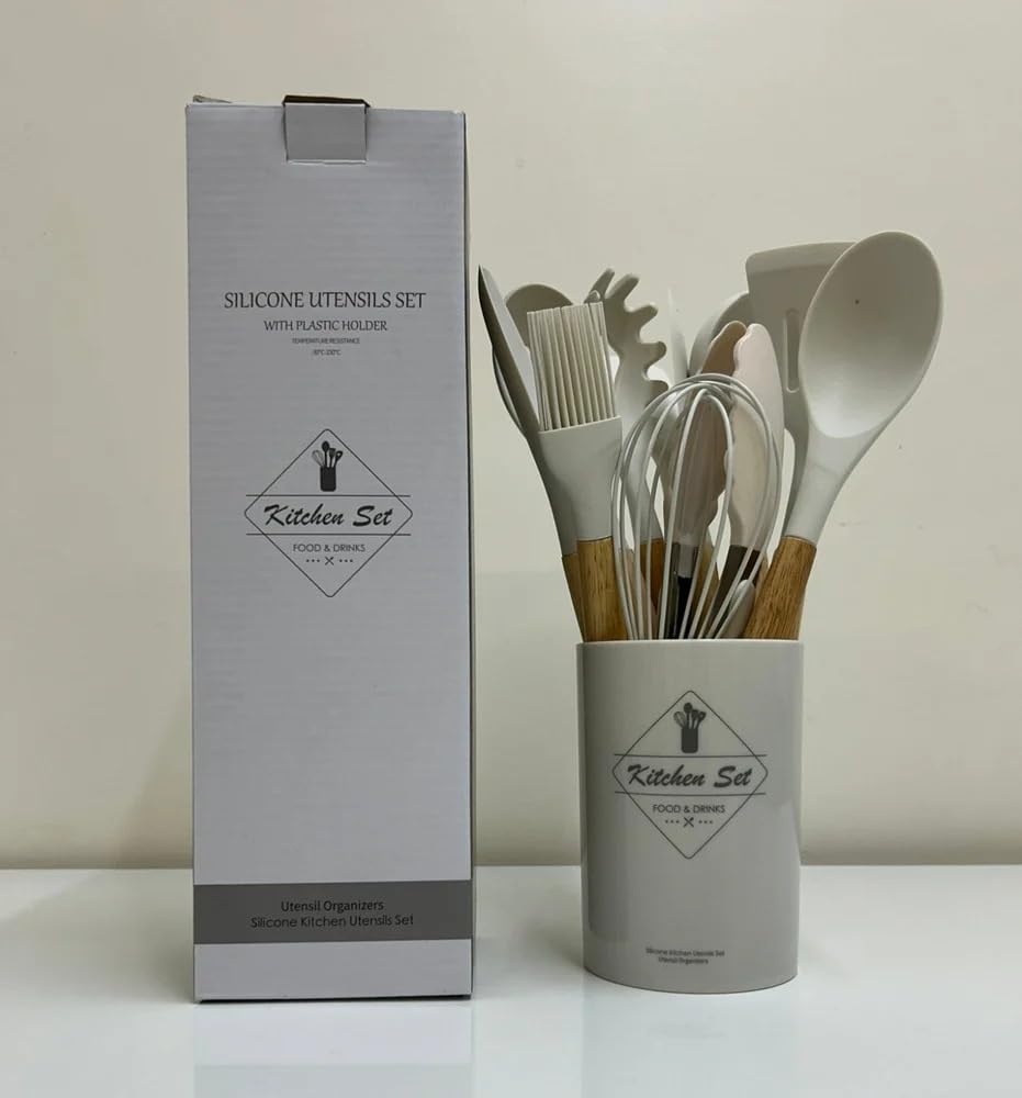 Silicone Kitchen Spatula and Utensils Spoon Set | Silicone Heat-Resistant Non-Stick Utensil Set