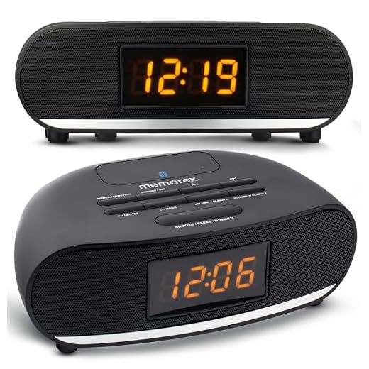 Memorex MX-CR160 Bluetooth Clock Radio with USB Charging | FM PLL Radio with 20 Presets, Dual Alarm, Snooze, Sleep Timer, 0.9” LED Display, Battery Backup | Digital Alarm Clock with Wireless Streaming