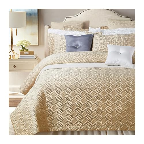 GBHMJU Colcha boutí Cama 90/135/150/180 para Verano y Entretiempo algodón Ligero Reversible con Fundas de Almohada, Ropa de Cama de 3 Piezas(Gold,240x260cm+48x74cm x2)