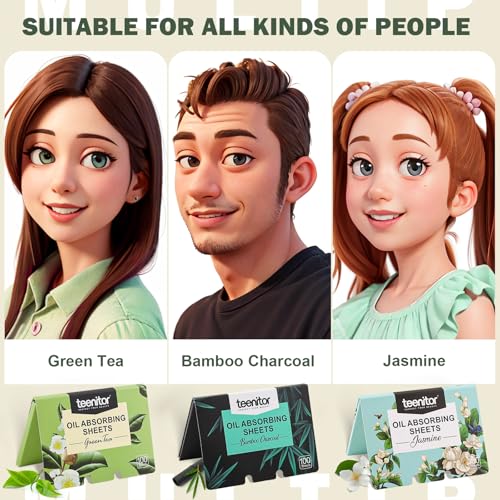 image for Teenitor Oil Blotting Sheets for Face, 600 Sheet Oil Absorbing Sheets 