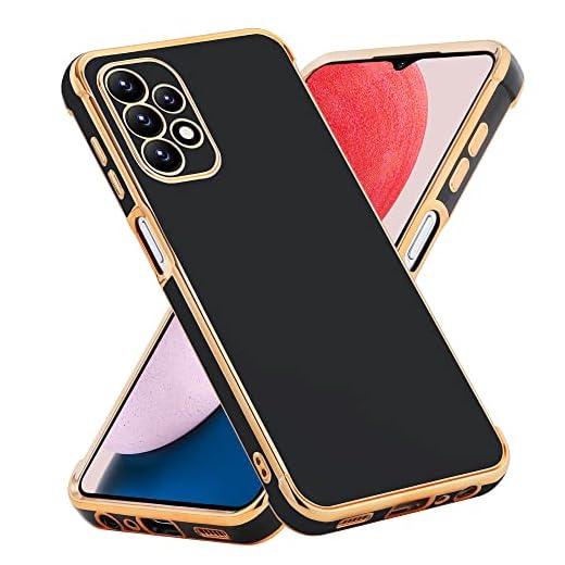 JIEZUIMEI Funda para Samsung Galaxy A23 4G/5G Carcasa con Suave TPU Bumper, Moda Galvanizado Suave TPU Bumper Resistente Antigolpes móvil Case para Samsung Galaxy A23 4G/5G Negro
