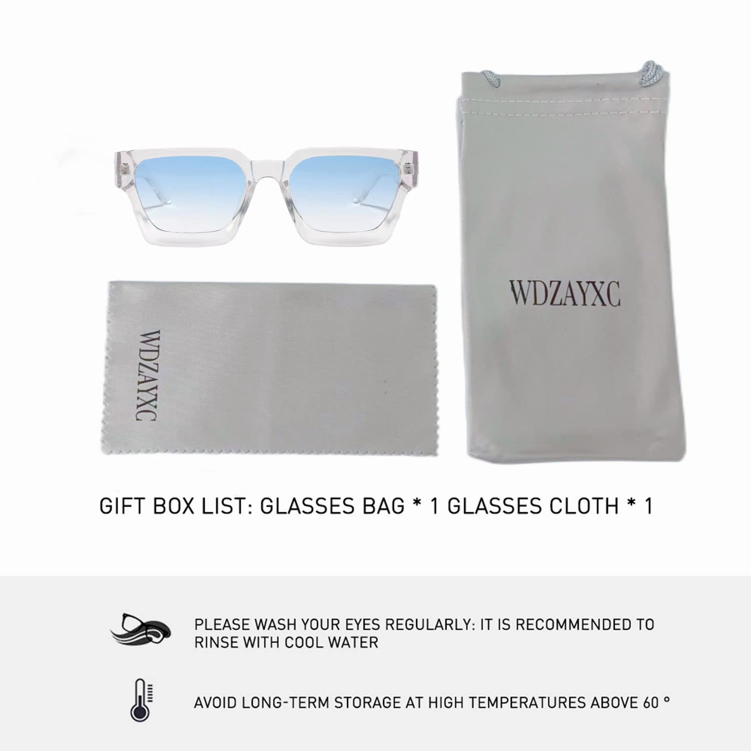 Vintage Rechteckige Sonnenbrille für Damen Herren Chunky Rectangle Sunglasses Retro Brille UV400 Schutz